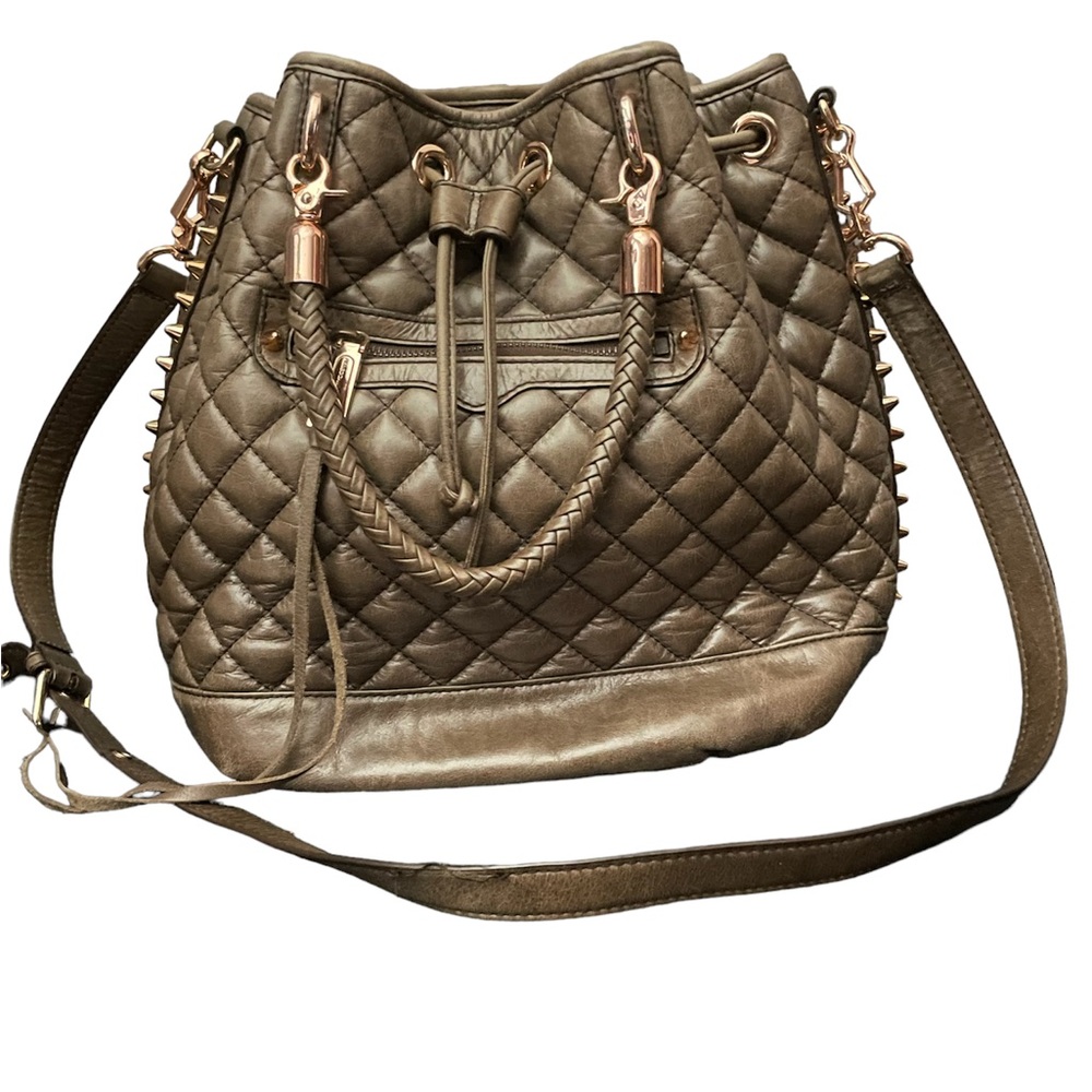 Rebecca Minkoff Brown/Bronze quilted bucket bag